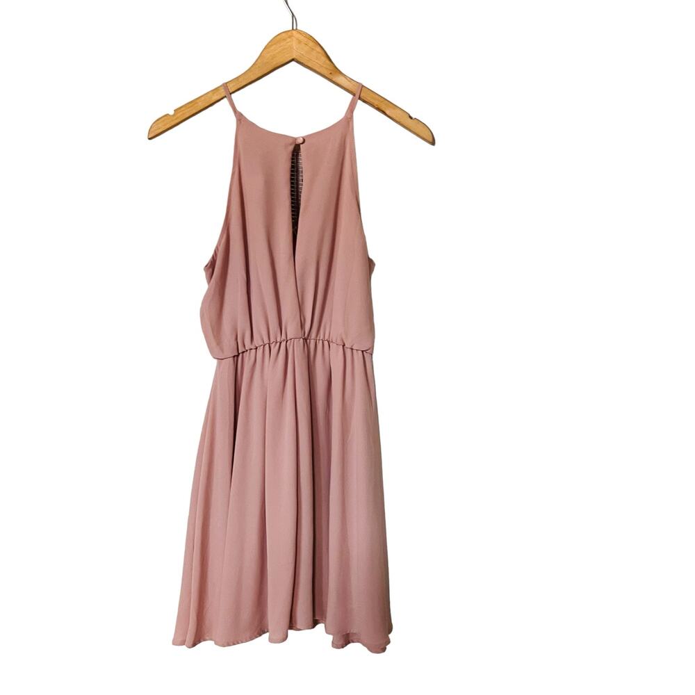 Lush Lattice Detail Sleeveless Dress Size S Small NWT Blush - Picture 3 of 7